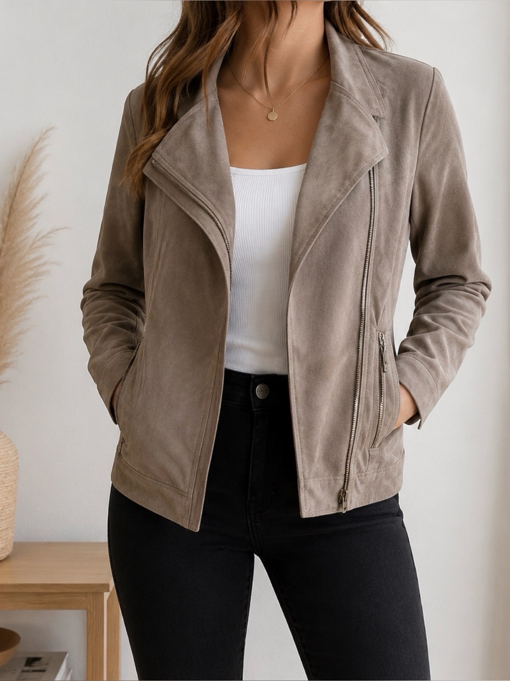 Kut from the Kloth Faux Suede Moto Jacket – Size XS